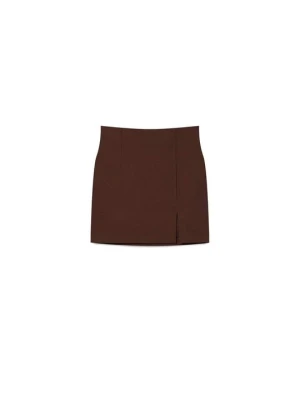 Spódnica mini Stradivarius brązowy
