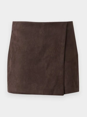 Spódnica mini Vero Moda ciemnobrązowy