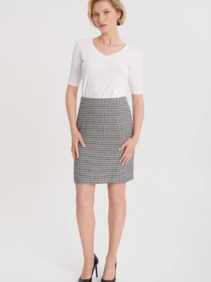 Spódnica mini w biało-czarną pepitkę Greenpoint