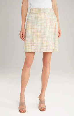 Spódnica mini w kolorze pastelowej żółci/różowym ze wzorem Joop