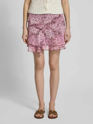 spódnica mini z asymetrycznym efektem stopniowania i falbanami REVIEW