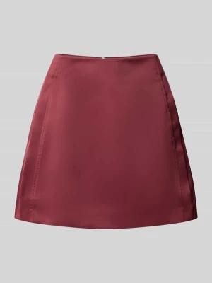 spódnica mini z wykończeniem z satyny model 'SLWELARA' Selected Bordowy