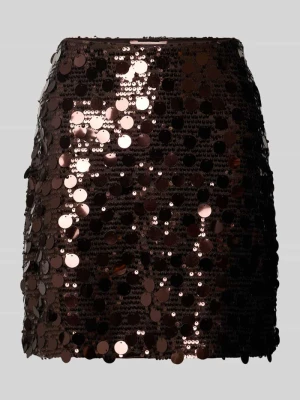 spódnica mini z cekinowym obszyciem Only Czekoladowy