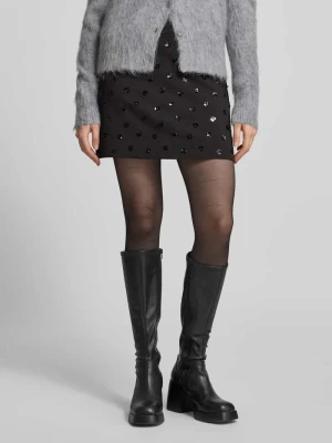 spódnica mini z cekiny model 'HARMONIA' Ichi Czarny