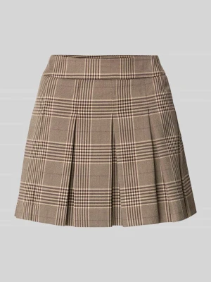 Spódnica mini z dodatkiem wiskozy model 'Wera' Noisy May Piaskowy