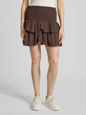 spódnica mini z dołem obszytym falbaną model 'Carin' NEO NOIR