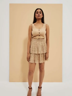 Spódnica mini z falbanami ciemnobeżowa Moodo