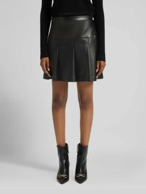 Spódnica mini z imitacji skóry z plisami model ‘RENORE’ HUGO