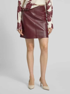 Spódnica mini z imitacji skóry ze wszytym zamkiem błyskawicznym Marc Cain