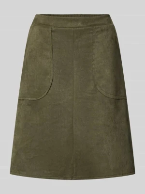 spódnica mini z materiał skóropodobny model 'Ha44rperr' ZABAIONE Khaki