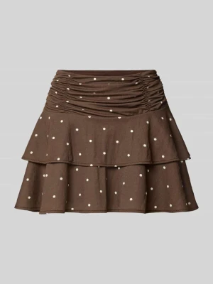 Spódnica mini z mieszanki wiskozy z dołem obszytym falbaną Gina Tricot