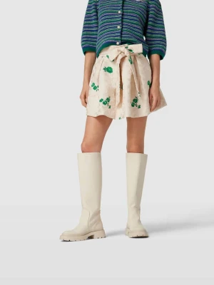 spódnica mini z wyhaftowanym motywem Custommade Złamany biały