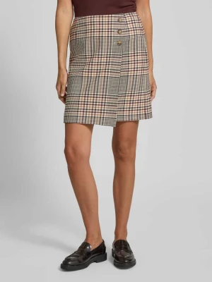 Spódnica mini z zapięciem na guziki i zamek błyskawiczny comma