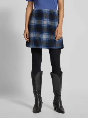 Spódnica mini ze wzorem na całej powierzchni model ‘WOOLY CHECK’ Ichi