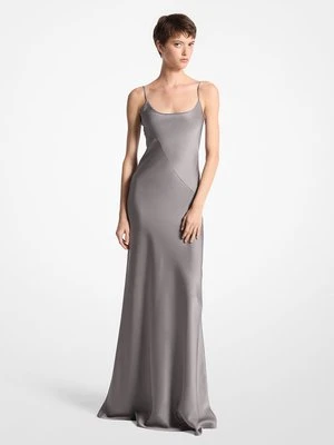 Spódnica na ramiączkach z satynowej szarmezy MICHAEL KORS COLLECTION