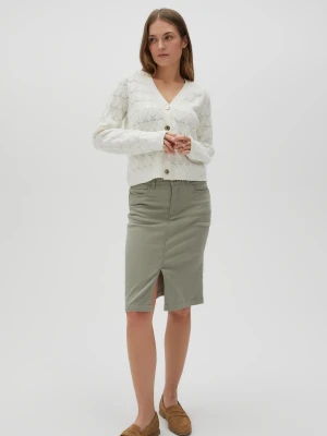 Spódnica o długości do kolan oliwkowa Moodo