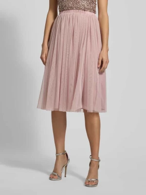 Spódnica o długości do kolan z plisami Lace & Beads