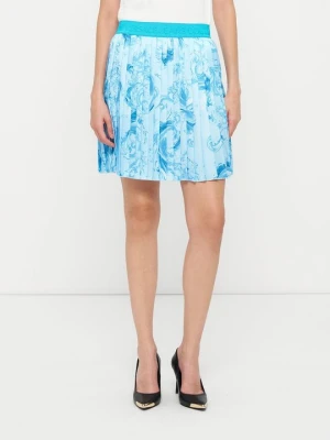 Spódnica plisowana Versace Jeans Couture jasnoniebieski