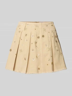 Spódnica plisowana z Cekiny,  Perły i Obszycie z ozdobnymi kamieni Liu Jo White