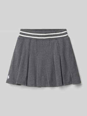 Spódnica plisowana z imitacji dzianiny z wyhaftowanym logo Polo Ralph Lauren Teens