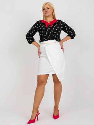 Spódnica plus size ecru elegancki długość mini Merg selection