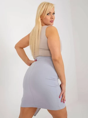 Spódnica plus size szary elegancki długość mini Merg selection