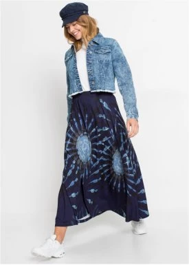 Spódnica shirtowa w batikowy wzór bonprix