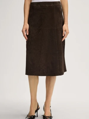 Spódnica skórzana Lotta w kolorze ciemnobrązowym Joop