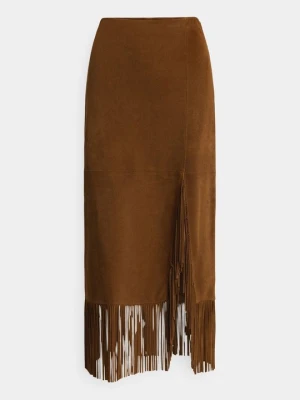 Spódnica skórzana Polo Ralph Lauren brązowy