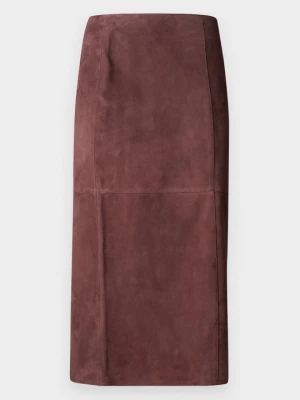 Spódnica skórzana Weekend Max Mara ciemnoczerwony