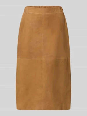 Spódnica skórzana z jagnięcej skóry z elastycznym paskiem Rich & Royal