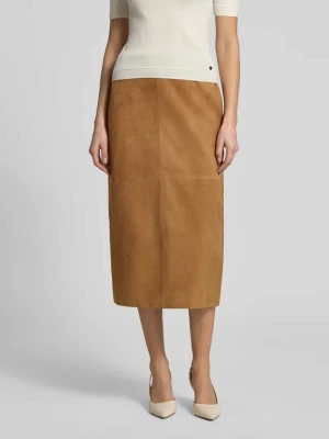 Spódnica skórzana z jagnięcej skóry z elastycznym paskiem Rich & Royal