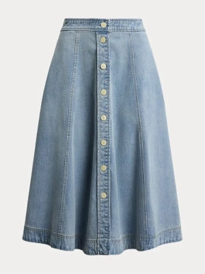Spódnica trapezowa Lauren Ralph Lauren jasnoniebieski denim