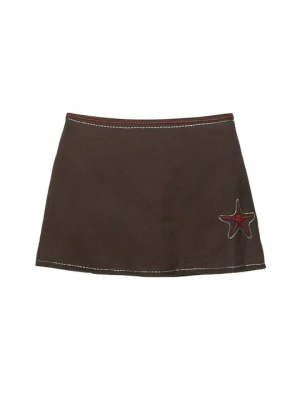 Spódnica trapezowa PULL&BEAR brązowy