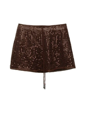 Spódnica trapezowa PULL&BEAR brązowy