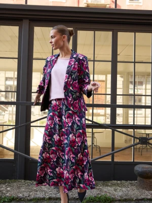 Spódnica w kwiaty granatowa Moodo