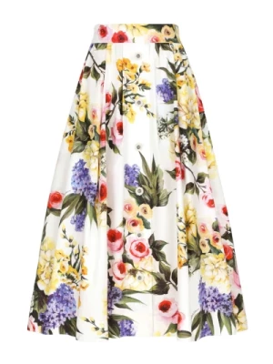 Spódnica w Kwiaty w Stylu A-Linii Dolce & Gabbana