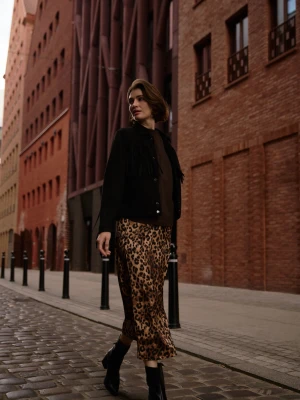 Spódnica w panterkę brązowa Moodo