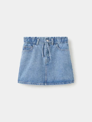Spódnica w stylu denim wiązana w pasie średni niebieski - Dzieci - - MANGO KIDS