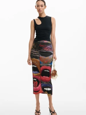 SPÓDNICA WZORZYSTA USTA Desigual