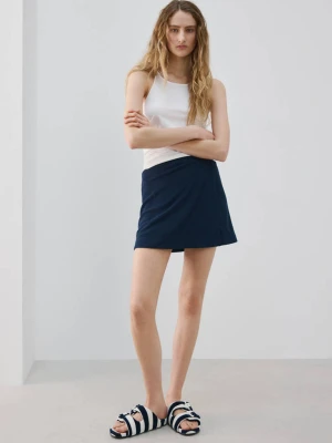 Spódnica z bawełny frotte niebieski - Kobieta - - MANGO