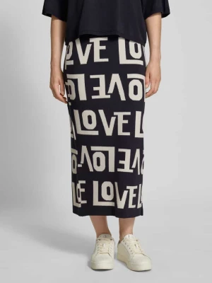Spódnica z dzianiny ze wzorem na całej powierzchni i elastycznym pasem milano italy