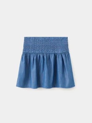 Spódnica z haftami średni niebieski - Dzieci - lata - MANGO KIDS