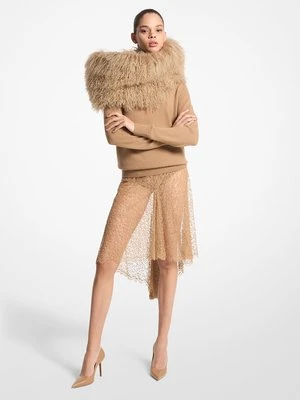 Spódnica z koronki chantilly z ręcznie naszywanymi cekinami MICHAEL KORS COLLECTION