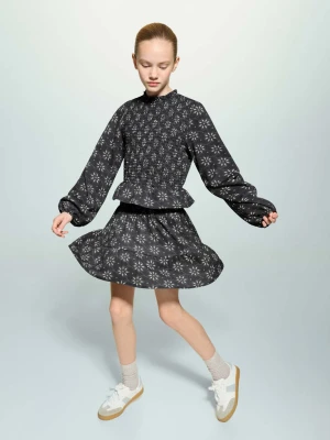 Spódnica z kwiatowym nadrukiem granatowy - Dzieci - lata - MANGO KIDS