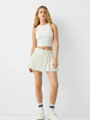 Spódnica z zakładką Bershka biały