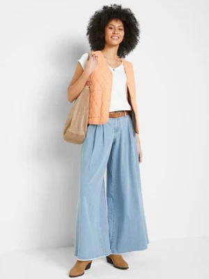 Spódnico-spodnie jeansowe, wide leg, z wygodnym pasem bonprix