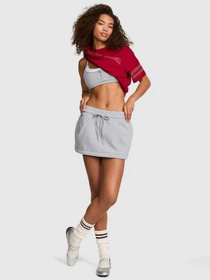 PINK Spódnico-szorty z przednią kieszenią Campus Fleece Victoria's Secret Szary
