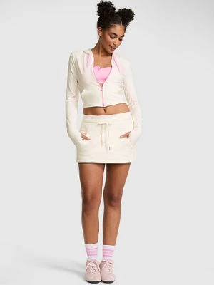 PINK Spódnico-szorty z przednią kieszenią Campus Fleece Victoria's Secret Szary