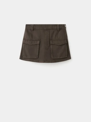 Spódnicospodenki jeansowe cargo czekoladowy - Kobieta - - MANGO